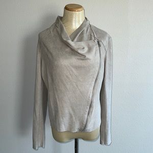 Grey Faux suede zip up top / jacket